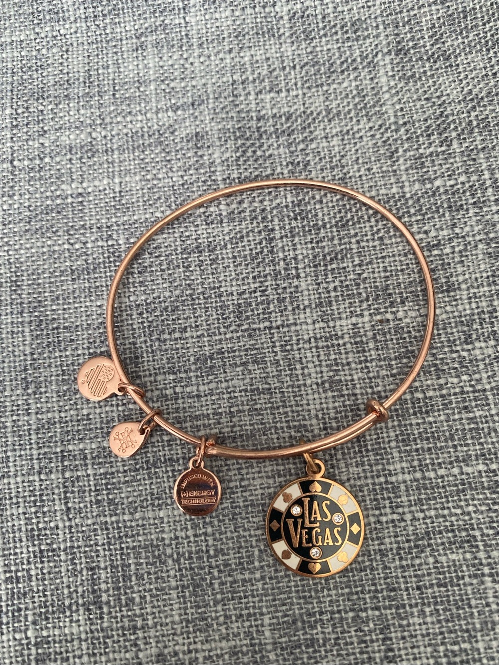 Alex and Ani Rose Gold Las Vegas Poker Chip Charm Bangle